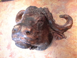 Cape Buffalo Wood Carved Mount 2